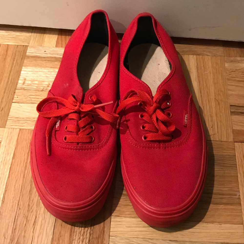 Vans authentic true red skate shoes